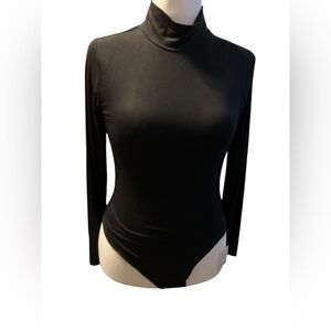 Mangopop Black Turtleneck Bodysuit L NWT